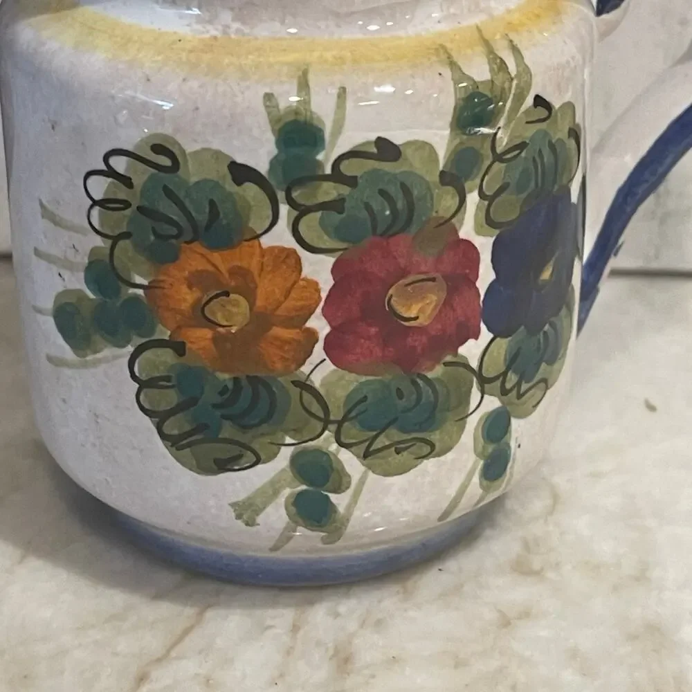 Italian handpainted creamer 4”